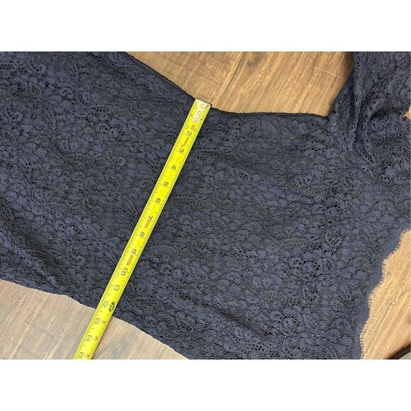 Cache Navy Blue Lace Overlay Knee-Length Dress Size 2 - Picture 4 of 9